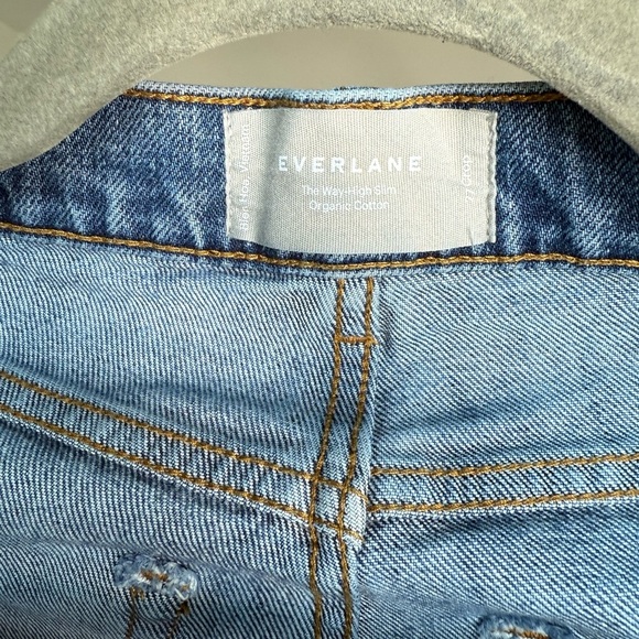 Everlane “The Way High Slim” Jeans Size 27 Crop Light Blue Straight Leg Denim - Picture 3 of 5